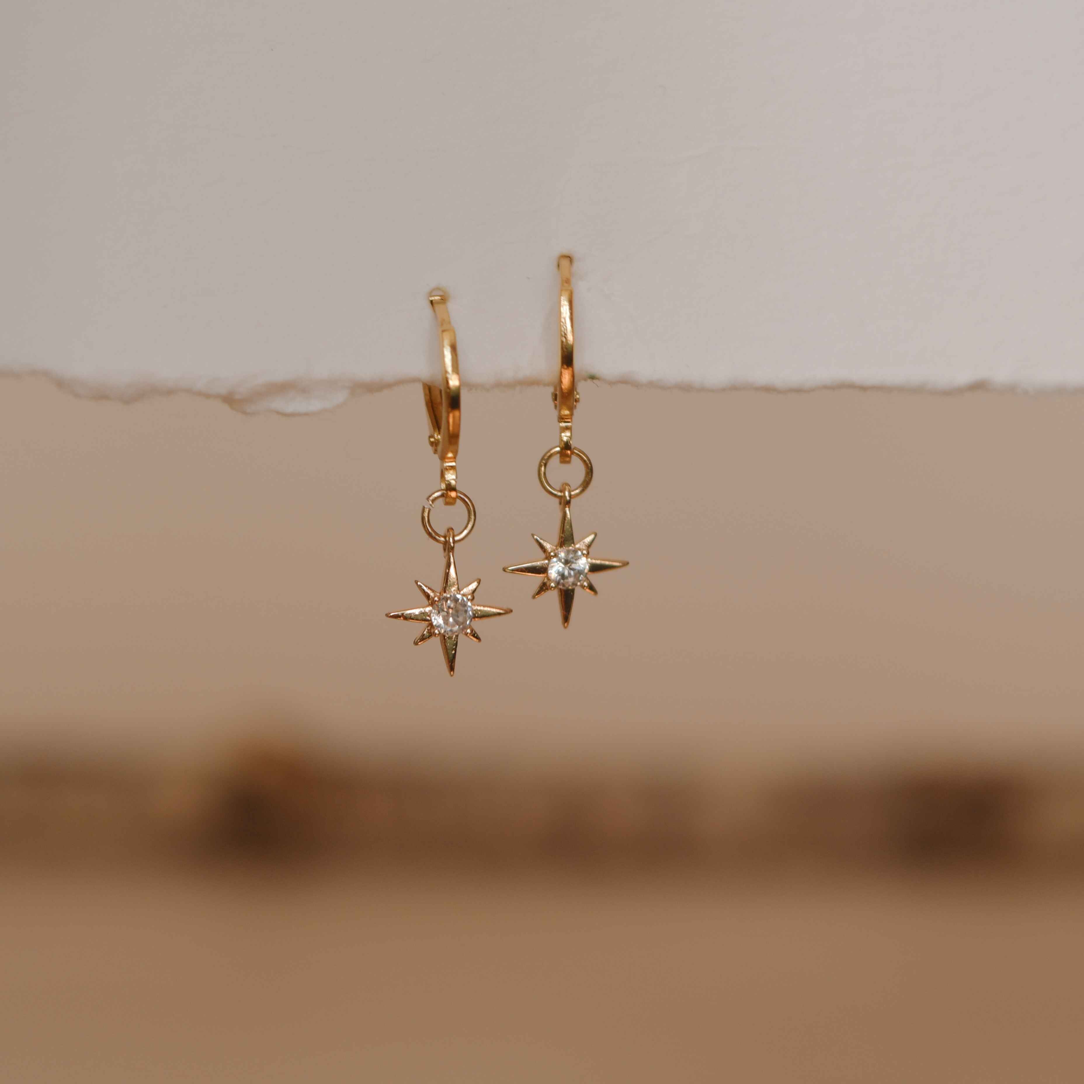 Celeste gold star charm women's earrings