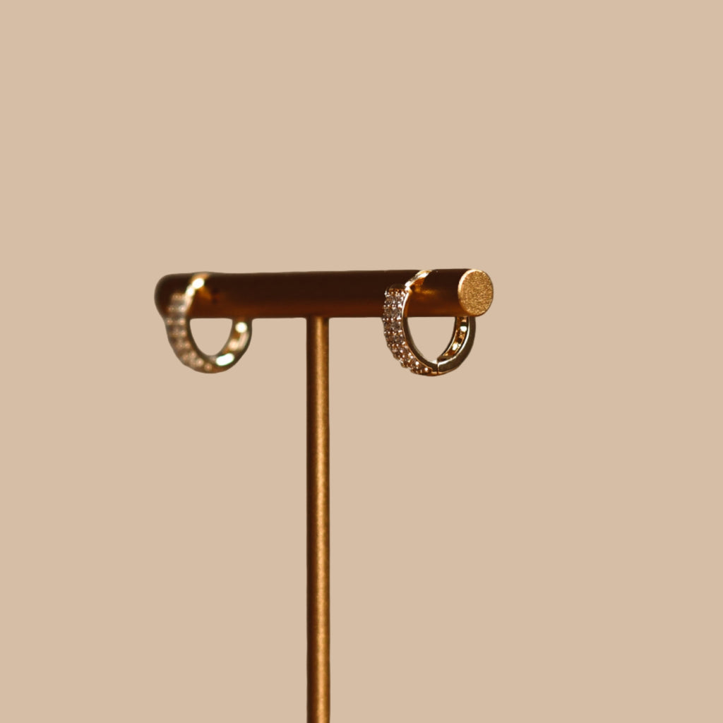 Polly Sparkle Earrings – Gold Hoop Earrings with Sparkle Detail