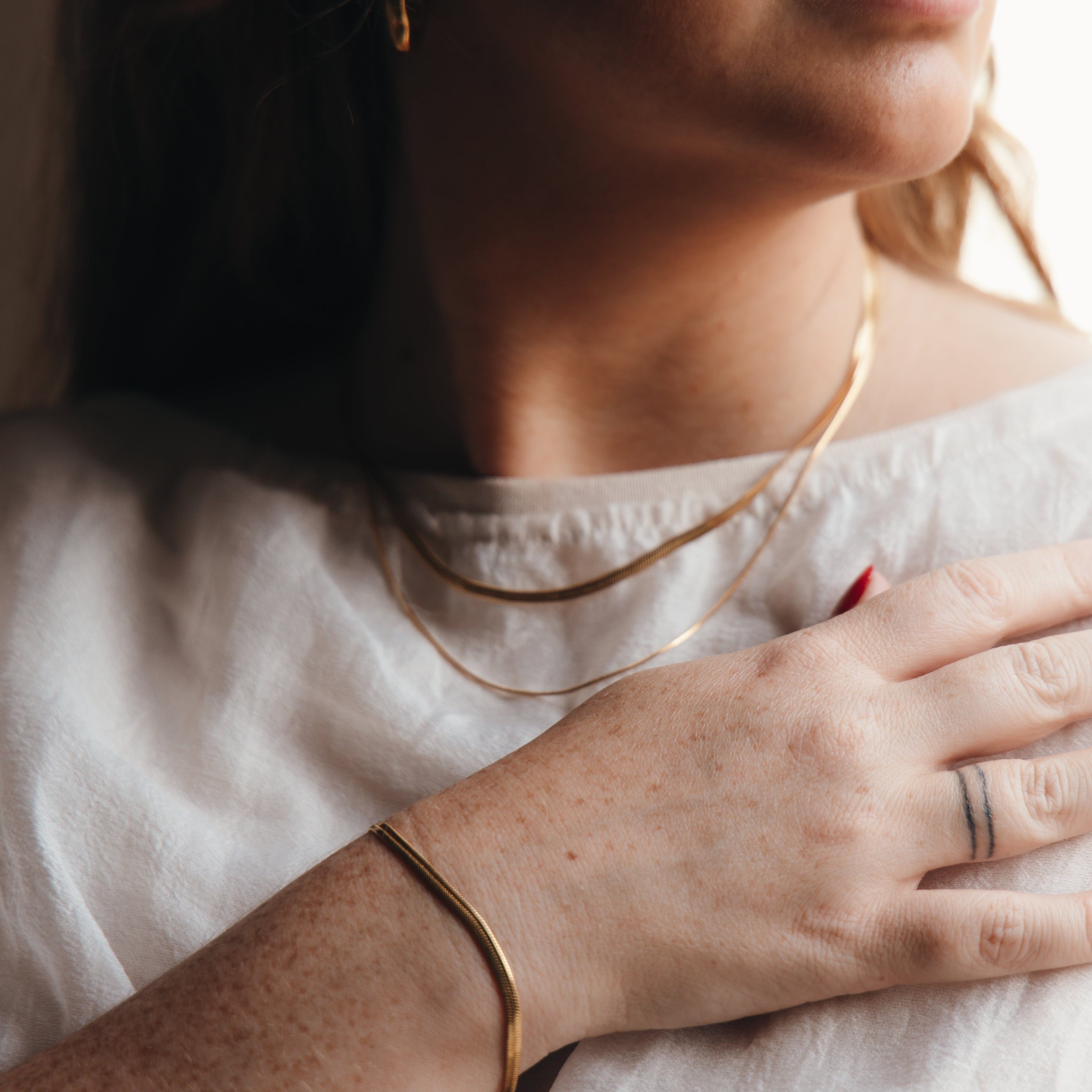 Laura Double Chain Necklace – 18k Gold Layered Necklace for everyday wear