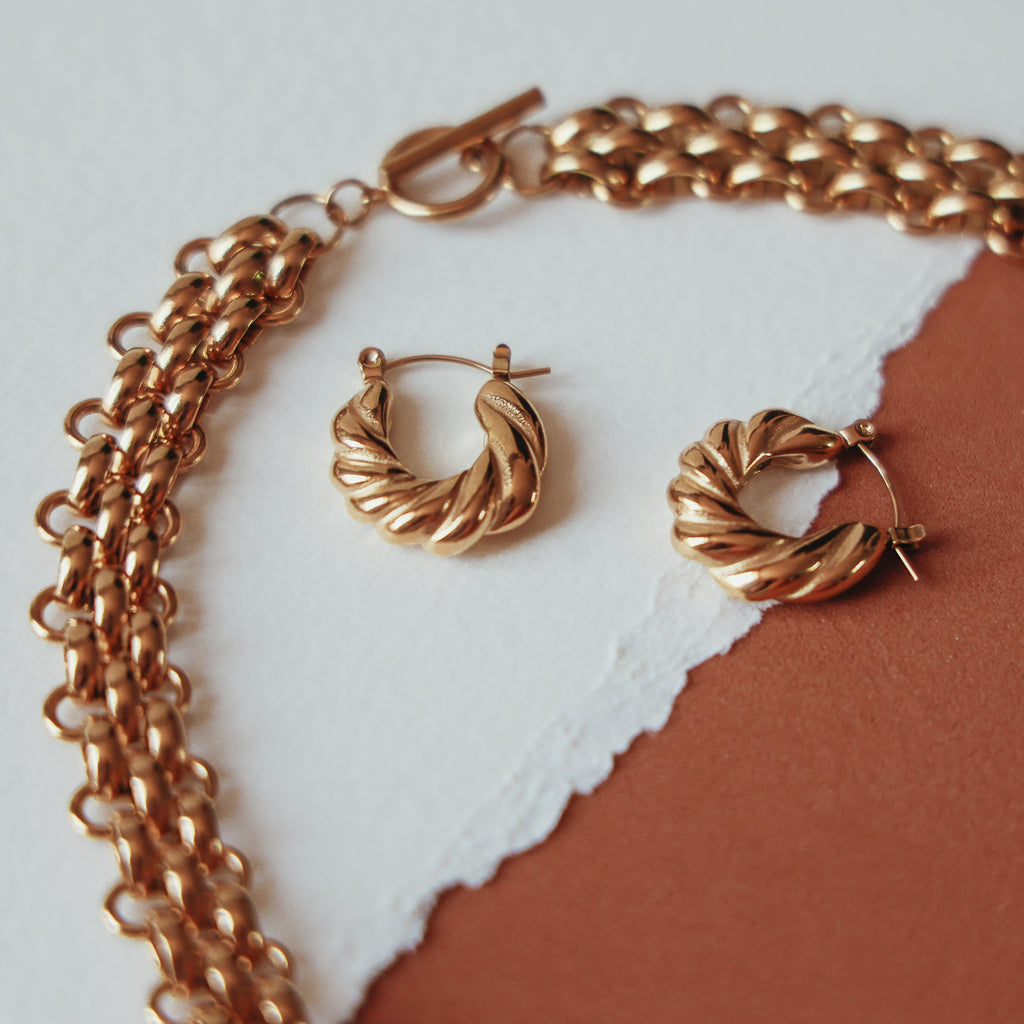 WILLOW chunky 18k gold necklace