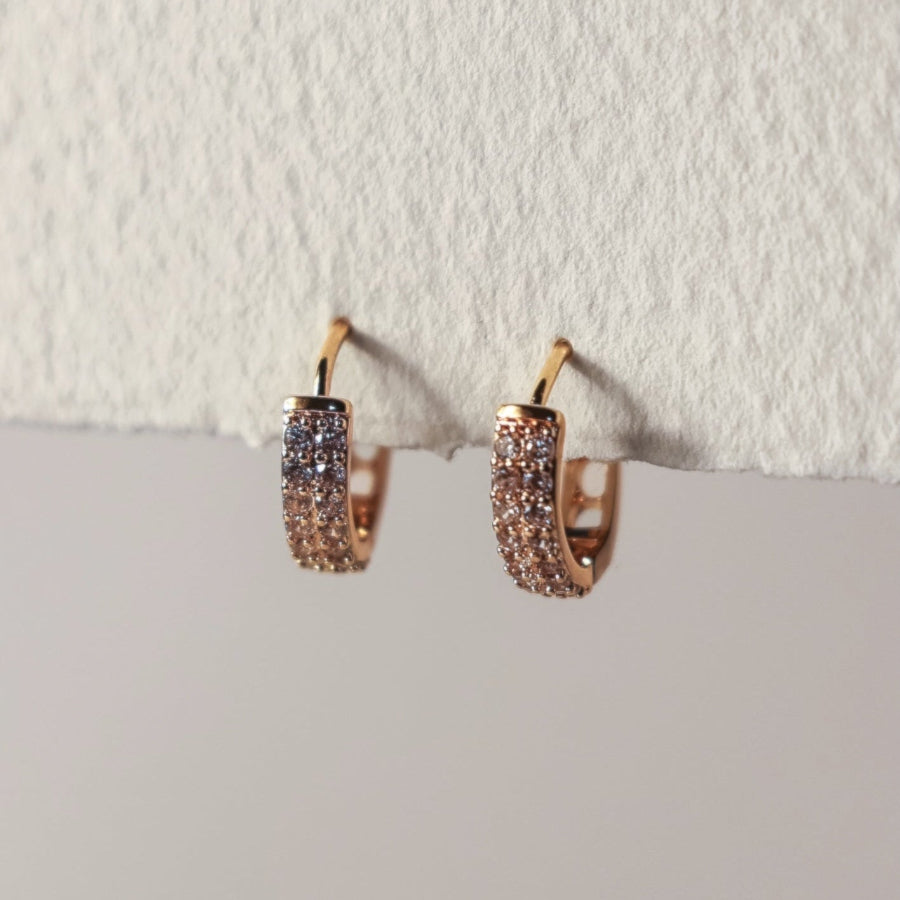 Gold sparkle hoop earrings