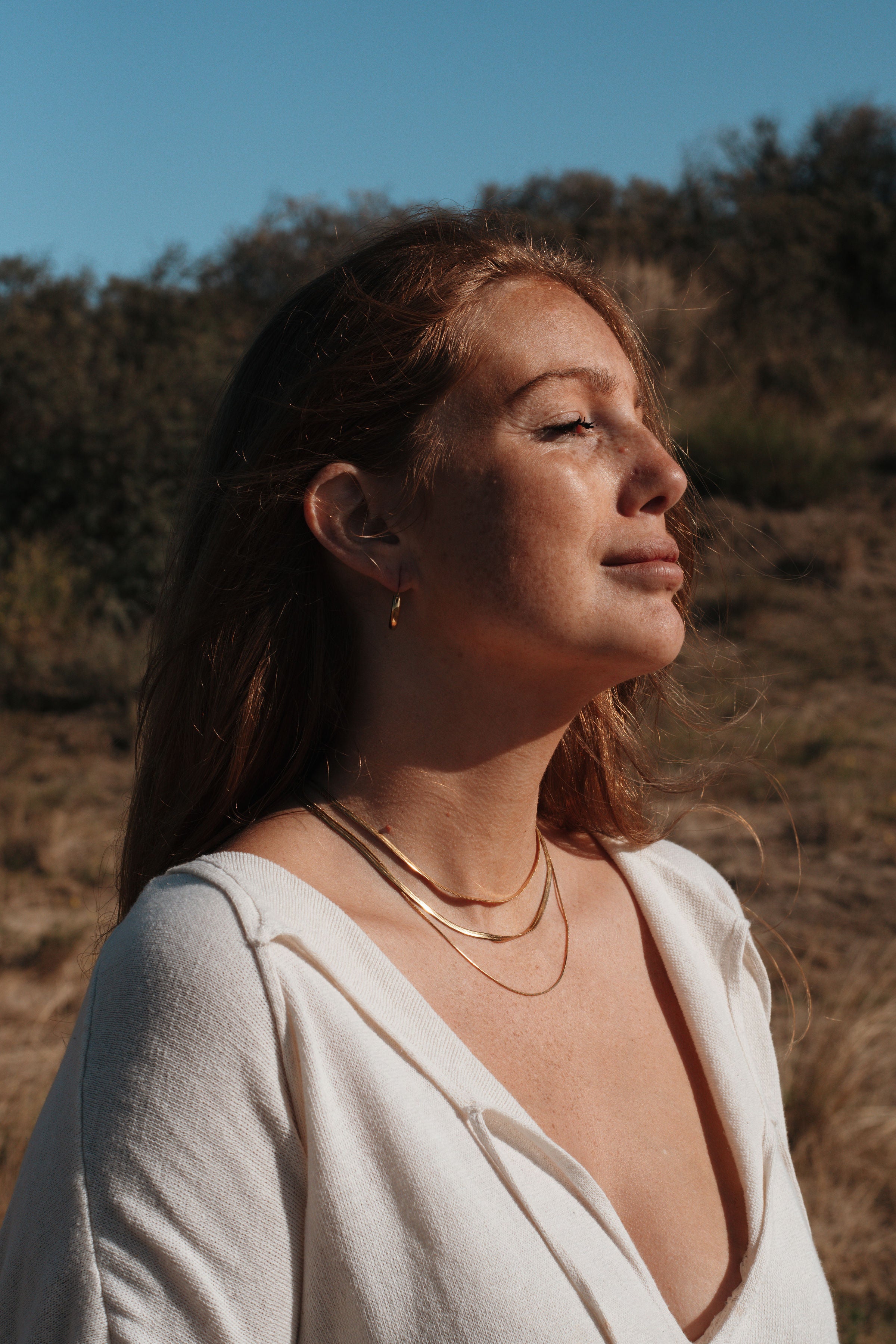 SIENNA 18k gold snake chain necklace