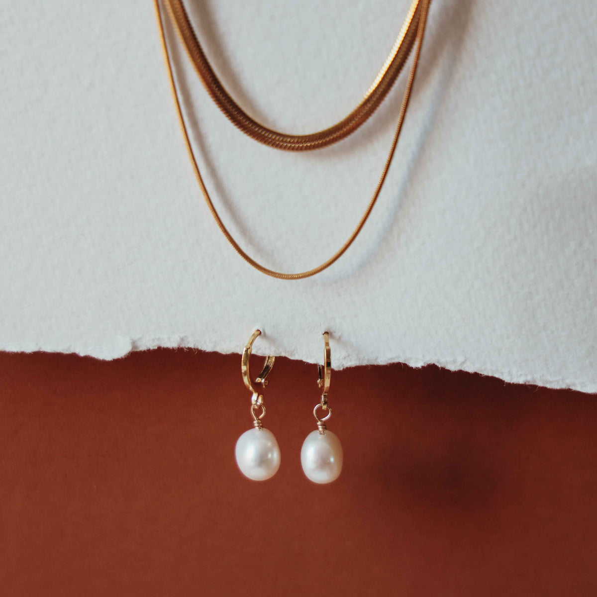 Molly freshwater pearl hoop earrings
